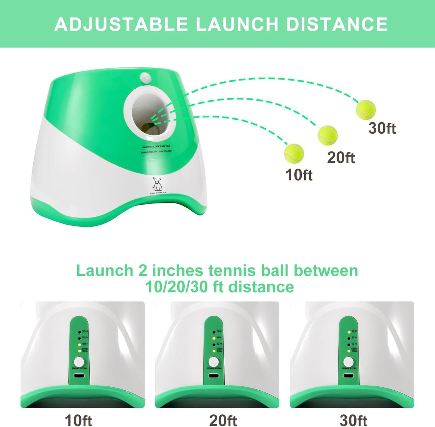 Automatic Dog Ball Launcher – Interactive Pet Ball Thrower with 12 Balls & Adjustable Range (10–30FT)