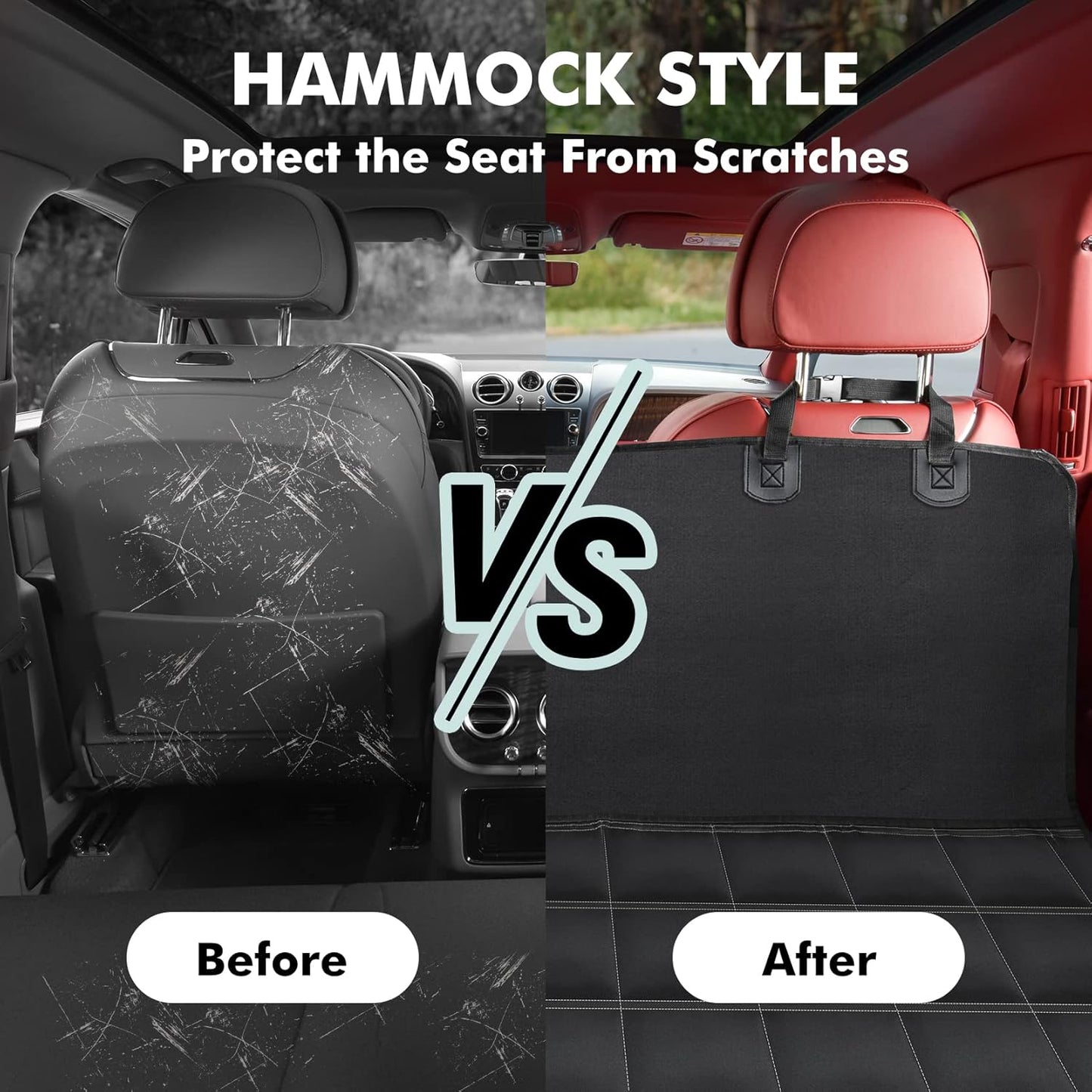 Hopidogie 4-in-1 Dog Car Seat Cover – Waterproof, Nonslip & Scratchproof Hammock, Bench, Trunk & Picnic Mat